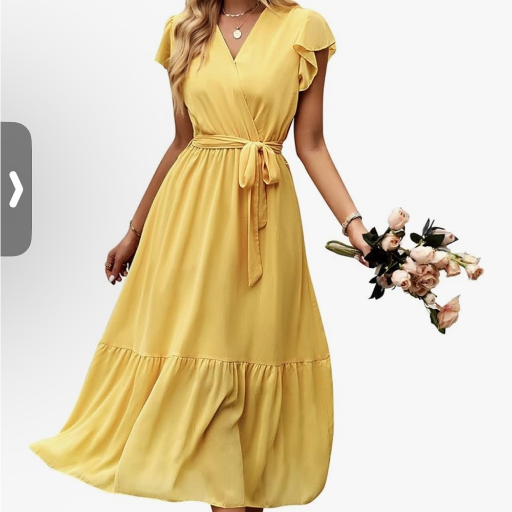 Yellow Wrap Dress